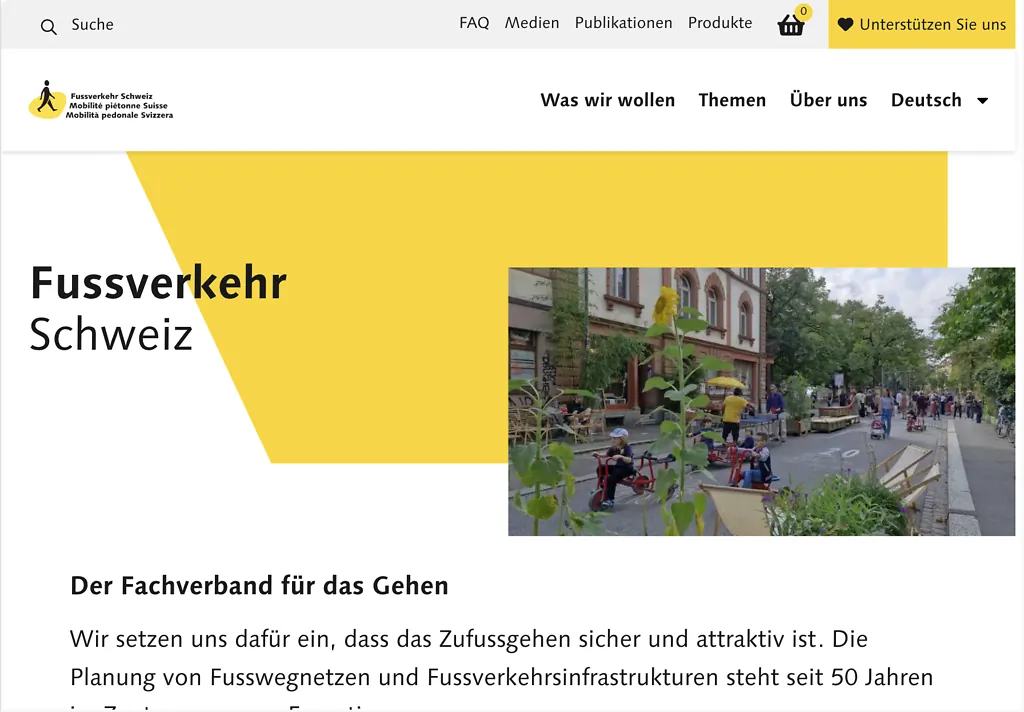Fussverkehr Schweiz Webdesign: Performance Optimierung, Accessability Optimierung, Bugfixing